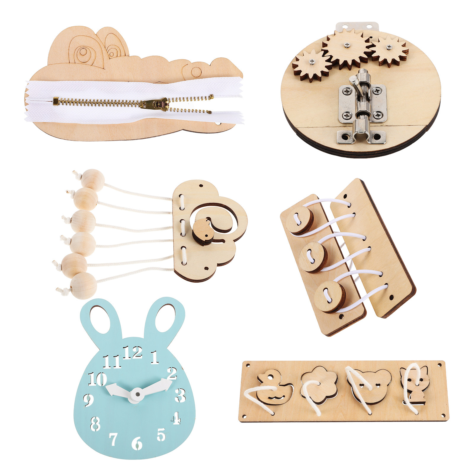 Set di 6 pannelli didattici Mo - Montessori Wooden Busy Board Toddler recensione e prezzo