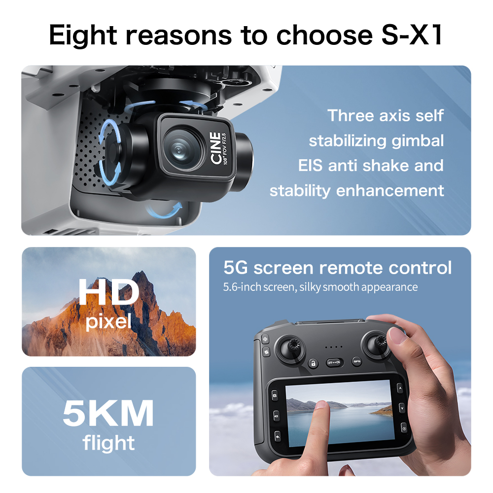 Drone GPS Originale S-X1 con F - Fpv Brushless Rc Drone 4K recensione e prezzo